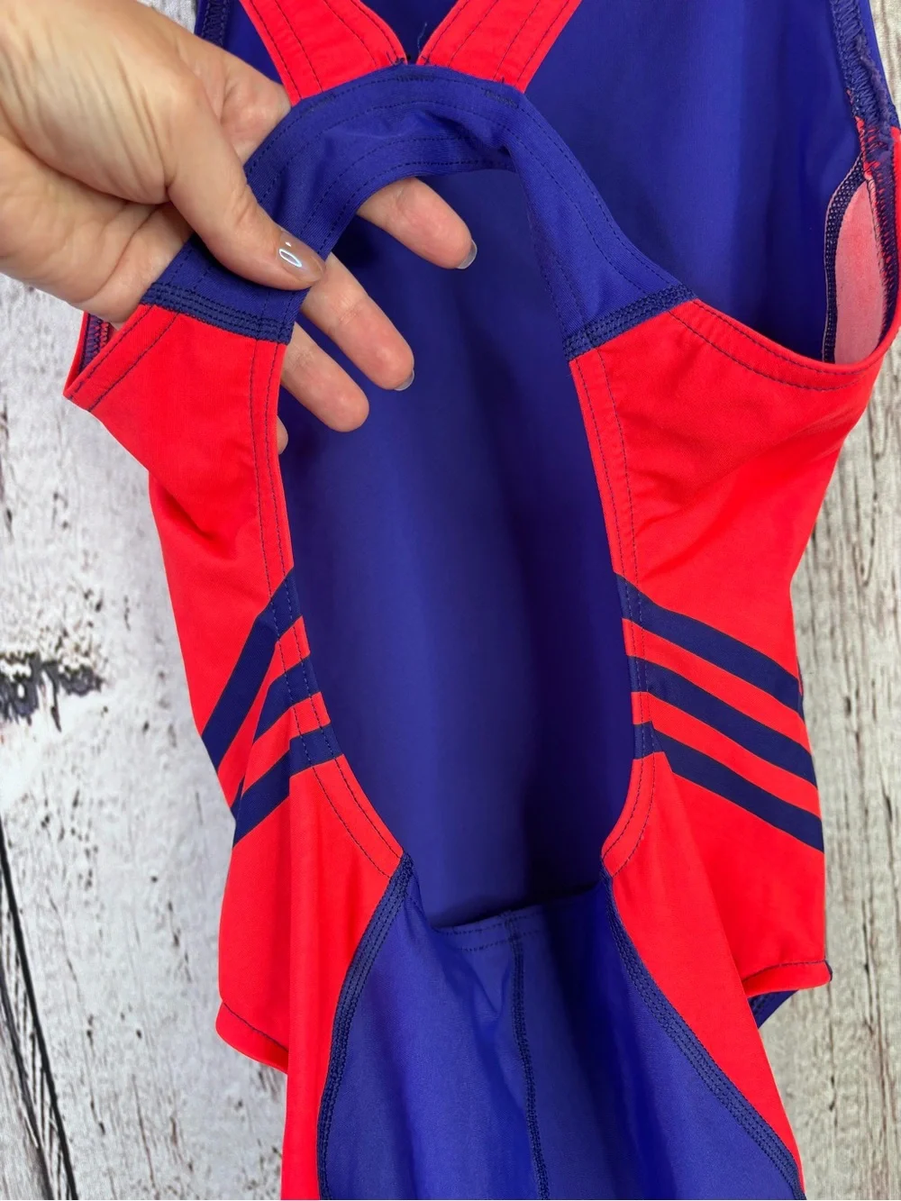 Adidas Women’s Size 34 Inspiration One Piece Swimsuit Purple & Neon Orange Used